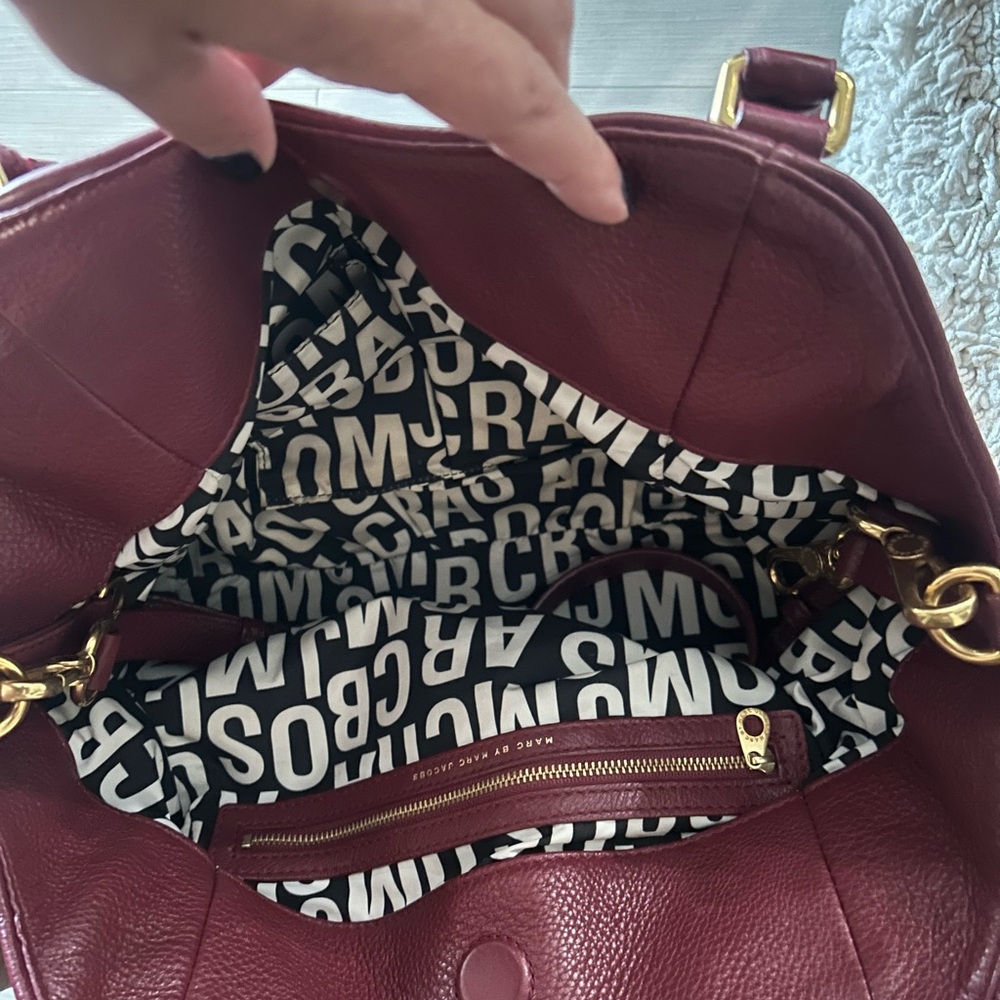 Marc by Marc Jacobs Deep Red Leather Shoulder Bag
